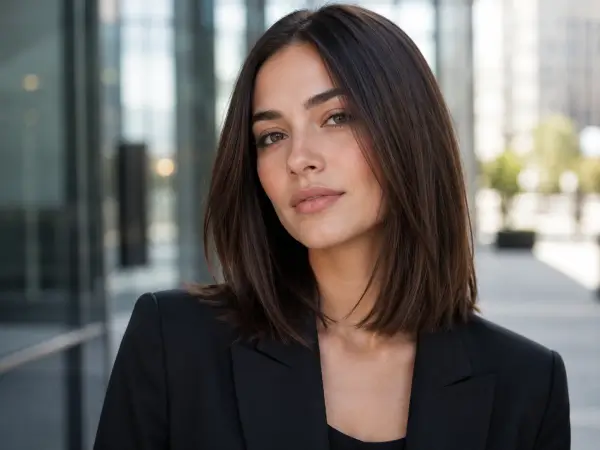ashion-beauty portrait of an attractive adult young woman age 22 with naturally straight hair